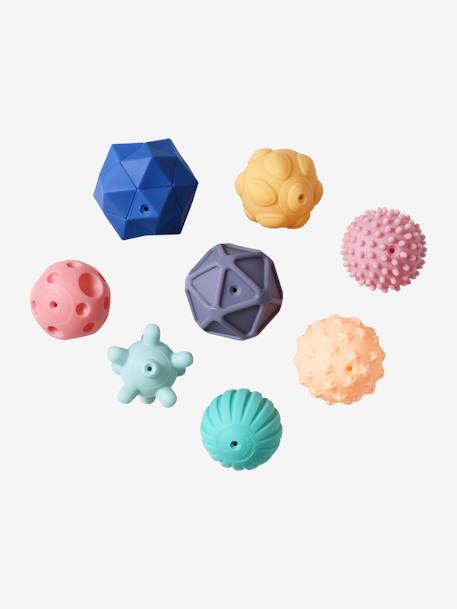 Lot de 8 balles sensorielles jaune+multicolore 8 - vertbaudet enfant 