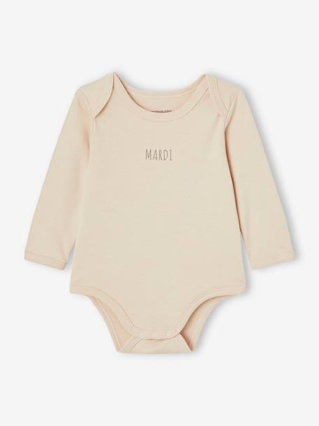 Lot 5 bodies manches longues BASICS bébé emmanchures US en coton bio lot blanc 3 - vertbaudet enfant 