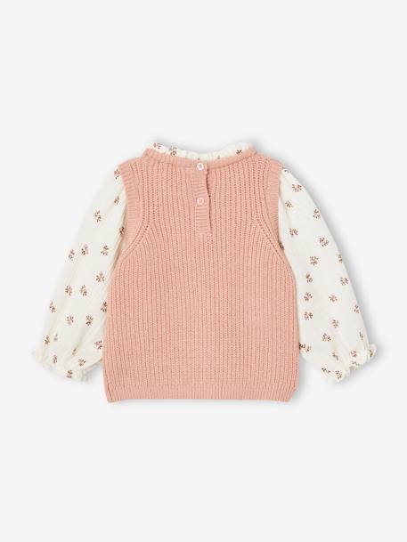 Pull 2 en 1 bébé bleu ciel+rose poudré 6 - vertbaudet enfant 