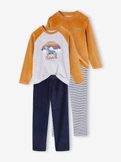 -Lot de 2 pyjamas garçon velours loup