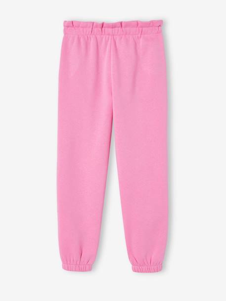 Pantalon jogging en molleton fille ceinture paperbag rose bonbon 5 - vertbaudet enfant 