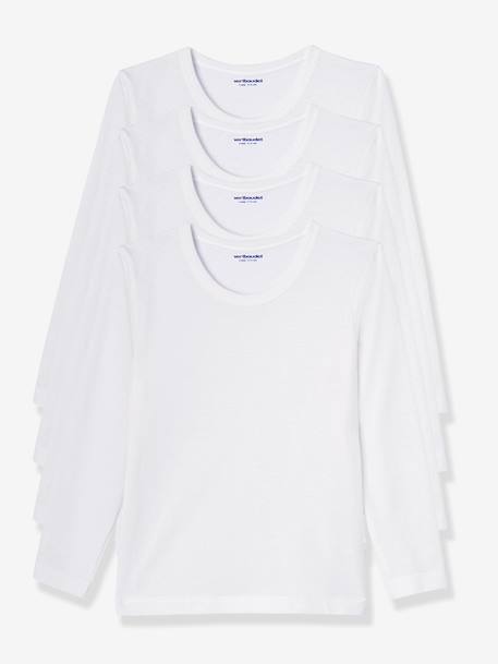 Lot 4 T-shirts maillot de corps BASICS blanc 2 - vertbaudet enfant 