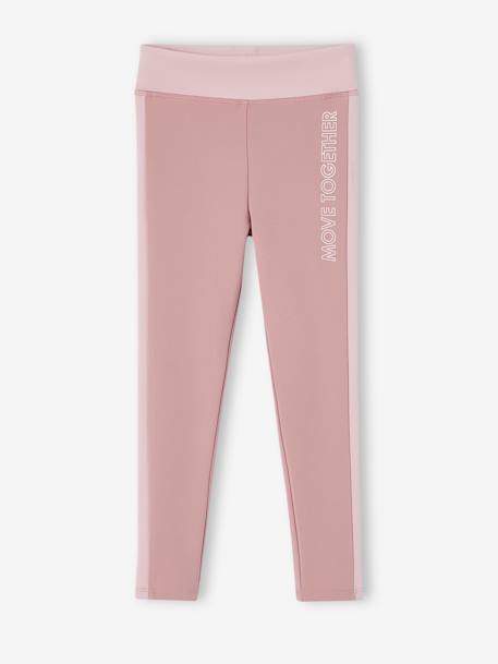Legging de sport fille bandes côtes gris chiné+marine+MARINE+rose poudré 10 - vertbaudet enfant 