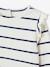 T-shirt en côtes manches volantées bébé fille écru+rose poudré 2 - vertbaudet enfant 