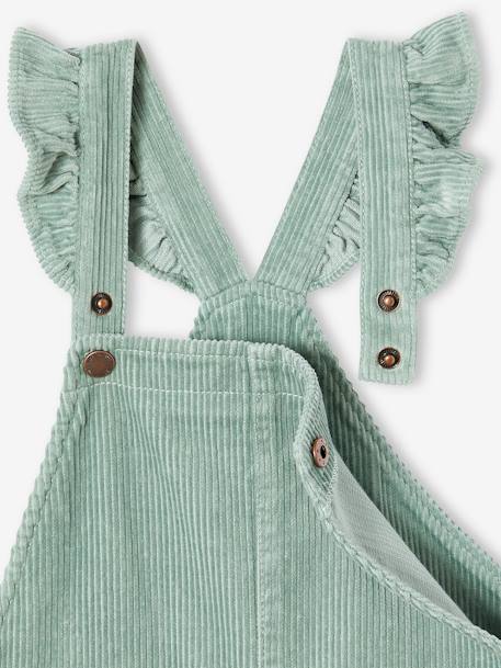Salopette fille velours bretelles à volants anthracite+vert de gris 10 - vertbaudet enfant 