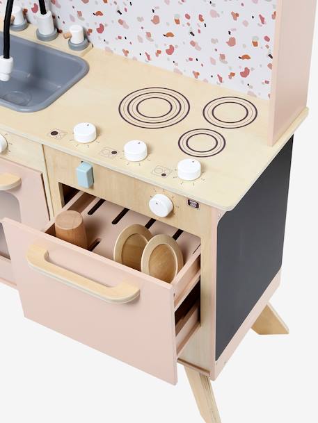 Grande cuisine en bois FSC® équipée rose 9 - vertbaudet enfant 