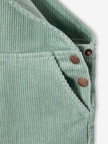 Salopette fille velours bretelles à volants anthracite+vert de gris 9 - vertbaudet enfant 