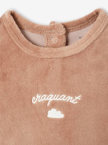 Lot de 3 pyjamas bébé mixtes en velours Lot cappuccino+rose 6 - vertbaudet enfant 