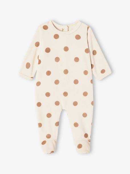 Lot de 3 pyjamas bébé mixtes en velours Lot cappuccino+rose 3 - vertbaudet enfant 