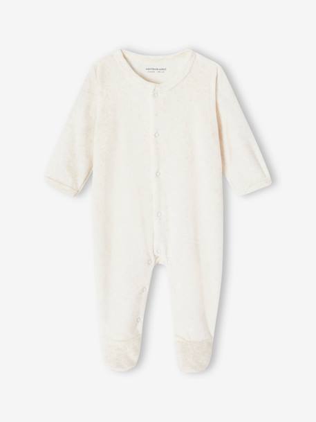 Lot de 3 pyjamas bébé mixte en velours ouverture naissance lot bois de rose+Lot jaune d'or+Lot vert d'eau 10 - vertbaudet enfant 