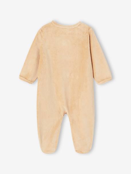Lot de 3 pyjamas bébé mixte en velours ouverture naissance lot bois de rose+Lot jaune d'or+Lot vert d'eau 12 - vertbaudet enfant 