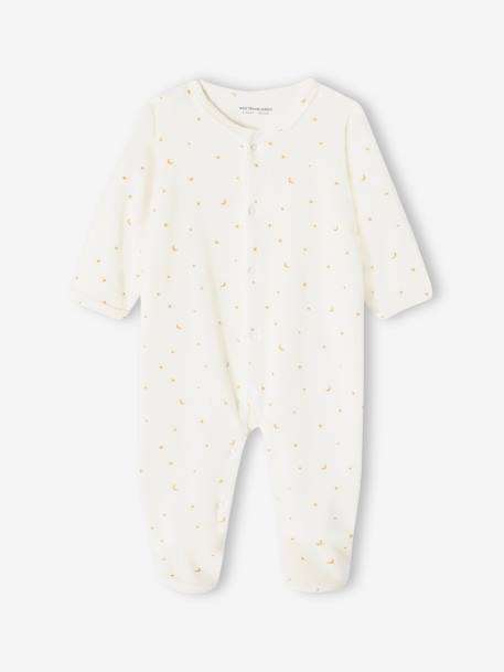 Lot de 3 pyjamas bébé mixte en velours ouverture naissance lot bois de rose+Lot jaune d'or+Lot vert d'eau 11 - vertbaudet enfant 