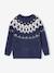 Pull jacquard garçon col rond bleu ardoise+vert 4 - vertbaudet enfant 