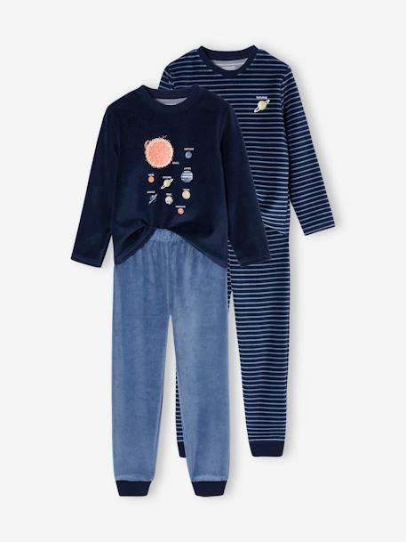Lot de 2 pyjamas  garçon velours Espace marine 1 - vertbaudet enfant 