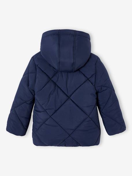Doudoune fille à capuche doublée sherpa blush+marine+vert 14 - vertbaudet enfant 
