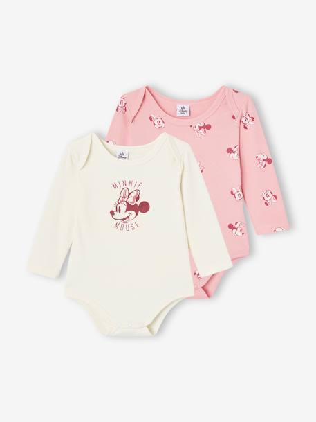 Lot de 2 bodies bébé Disney Minnie rose 1 - vertbaudet enfant 