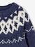 Pull jacquard garçon col rond bleu ardoise+vert 3 - vertbaudet enfant 