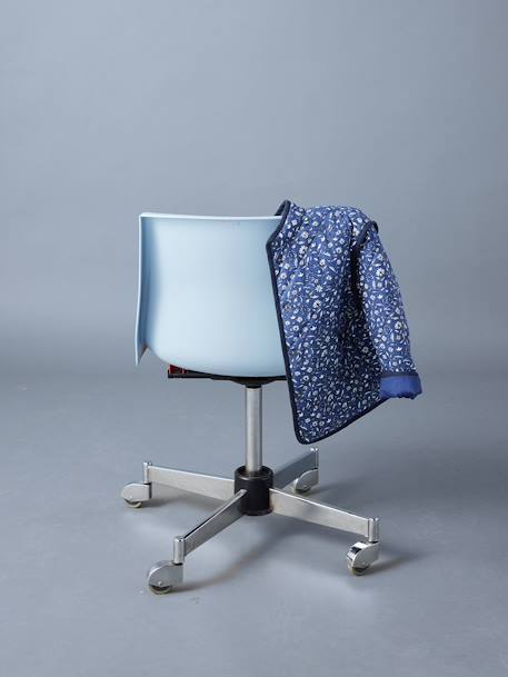 Veste à fleurs matelassée doublée sherpa fille bleu imprimé 2 - vertbaudet enfant 