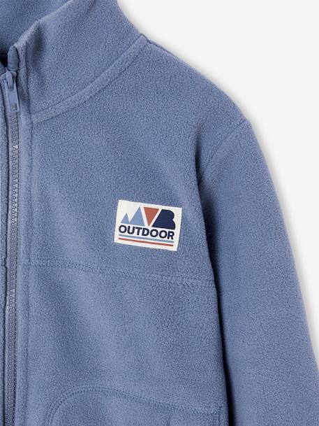 Sweat Zippé Capuche Garçon Vertbaudet Sport - Bleu Grisé 10A, Molleton Doux