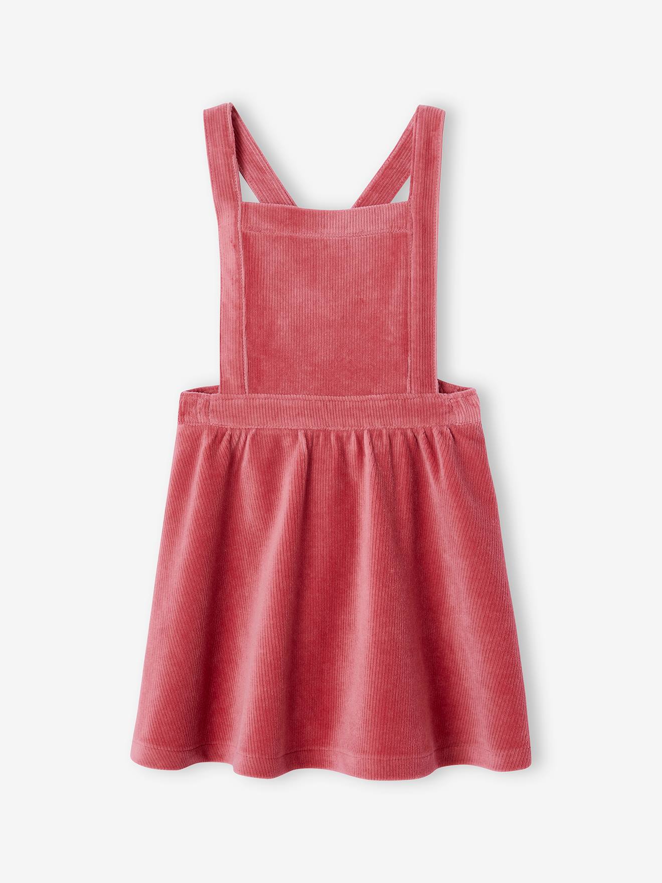 Robe en dentelle beige-rouge avec veste zippée rouge vif pour fille de