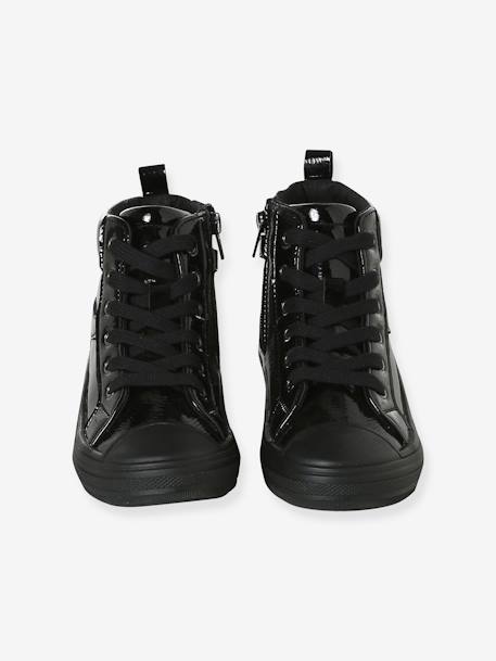 Baskets enfant fille synthétique zippées noir 4 - vertbaudet enfant 