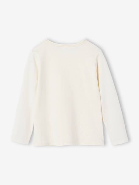 T-shirt fille coeur pailleté manches longues anthracite+corail+écru+rose poudré 13 - vertbaudet enfant 