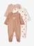 Lot de 3 pyjamas bébé mixtes en velours Lot cappuccino+rose 1 - vertbaudet enfant 