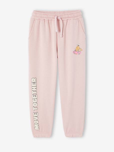 Pantalon jogging détails fanatisie fille en molleton rose poudré 1 - vertbaudet enfant 