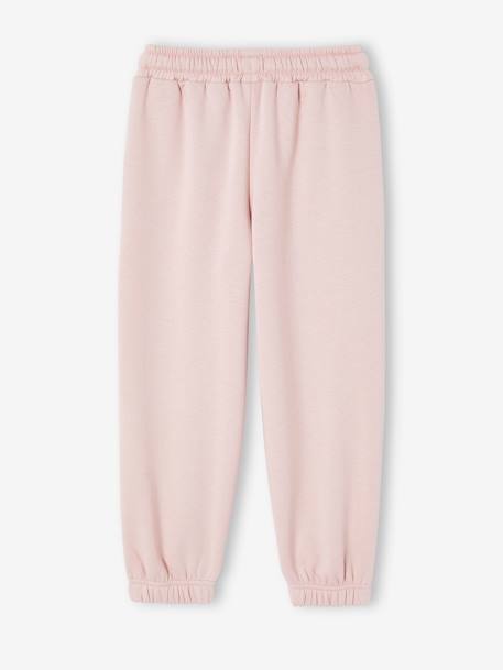 Pantalon jogging détails fanatisie fille en molleton rose poudré 2 - vertbaudet enfant 