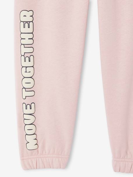 Pantalon jogging détails fanatisie fille en molleton rose poudré 4 - vertbaudet enfant 