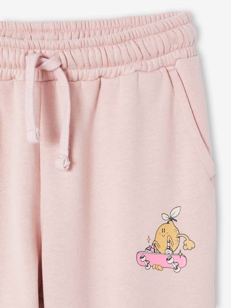 Pantalon jogging détails fanatisie fille en molleton rose poudré 3 - vertbaudet enfant 