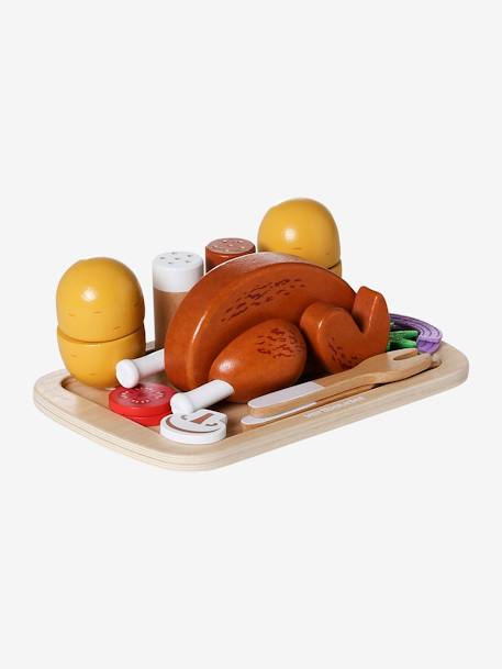 Poulet rôti et accessoires en bois FSC® jaune 2 - vertbaudet enfant 