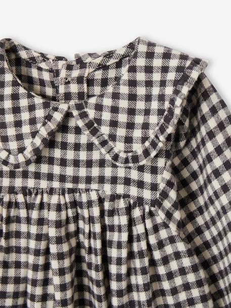 Ensemble 3 pièces bébé robe vichy + gilet + bandeau carreaux noir 6 - vertbaudet enfant 