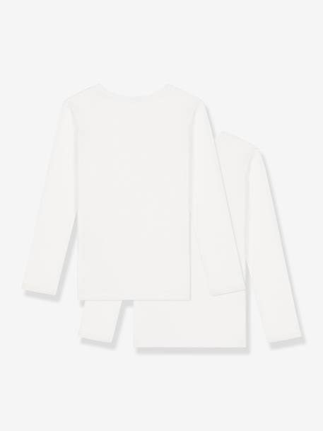 Lot 2 t-shirts manches longues blanc 2 - vertbaudet enfant 