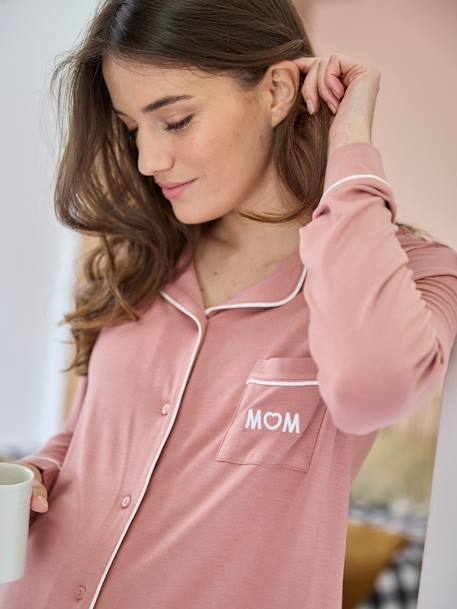 Ensemble 2 pièces pyjama uni de grossesse bois de rose 5 - vertbaudet enfant 