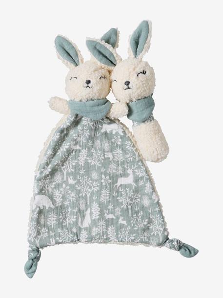 Doudou plat lapin personnalisable + hochet en mallette Dans les bois 6 - vertbaudet enfant 