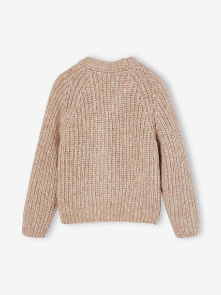 Gilet fille en maille mousseuse camel+olive 5 - vertbaudet enfant 