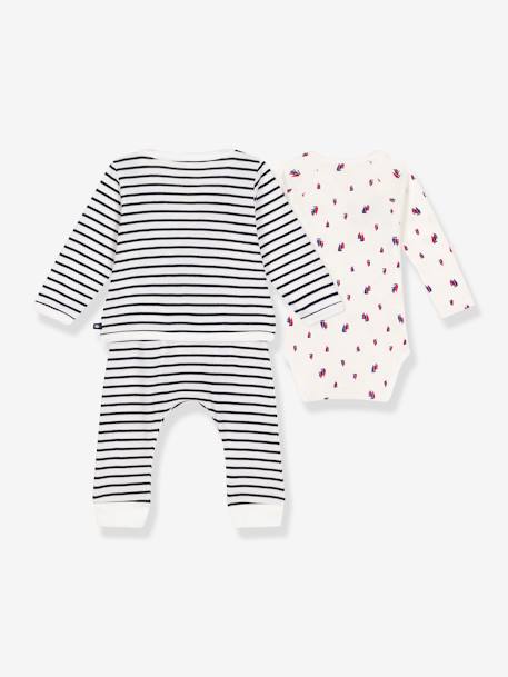 Ensemble 3 pièces bébé rayé bleu 3 - vertbaudet enfant 