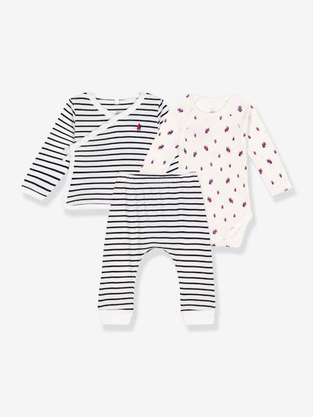 Ensemble 3 pièces bébé rayé bleu 2 - vertbaudet enfant 