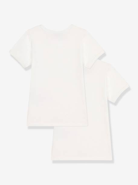 Lot 2 t-shirts manches courtes blanc 2 - vertbaudet enfant 