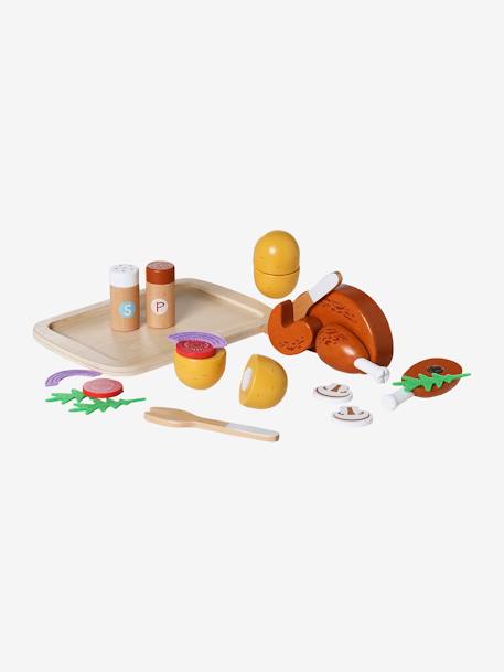 Poulet rôti et accessoires en bois FSC® jaune 3 - vertbaudet enfant 