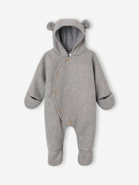 Combipilote bébé en drap de laine ouverture décalée gris chiné 6 - vertbaudet enfant 