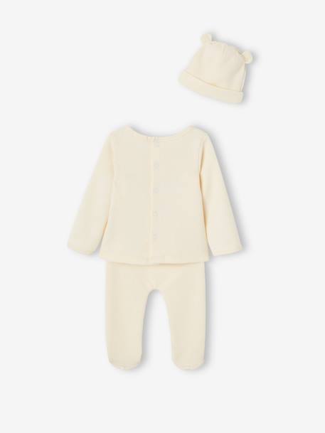 Ensemble naissance 3 pièces tee-shirt personnalisable legging bonnet bleu+écru 13 - vertbaudet enfant 
