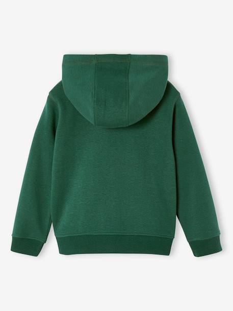 Sweat garçon zippé à capuche sport anthracite+BLEU FONCE UNI AVEC DECOR+vert sapin 8 - vertbaudet enfant 