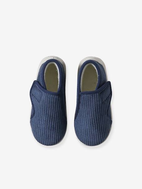 Chaussons en velours côtelé bébé fabriqués en France marine 2 - vertbaudet enfant 