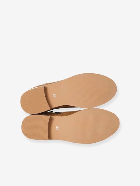 Boots enfant fille cuir zippées camel+noir 5 - vertbaudet enfant 