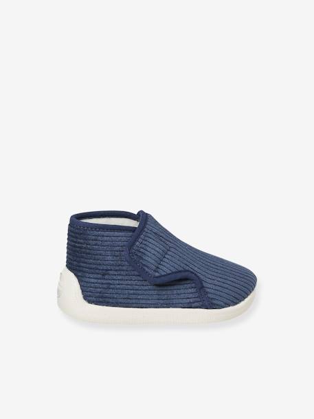 Chaussons en velours côtelé bébé fabriqués en France marine 3 - vertbaudet enfant 