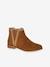 Boots enfant fille cuir zippées camel+noir 1 - vertbaudet enfant 