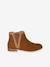 Boots enfant fille cuir zippées camel+noir 2 - vertbaudet enfant 