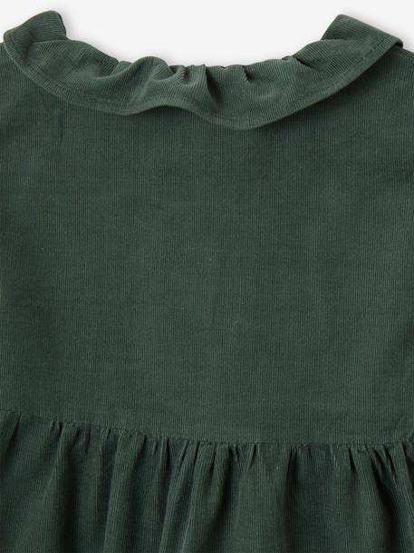 Robe à collerette en velours milleraies bébé vert sapin 4 - vertbaudet enfant 